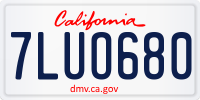 CA license plate 7LUO680