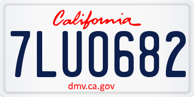 CA license plate 7LUO682