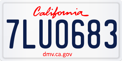 CA license plate 7LUO683