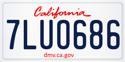 CA license plate 7LUO686
