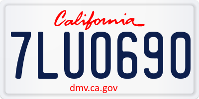 CA license plate 7LUO690