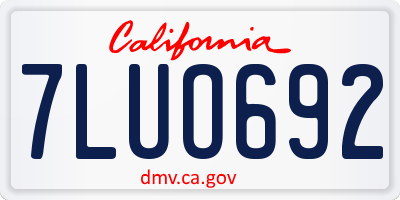 CA license plate 7LUO692