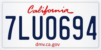 CA license plate 7LUO694