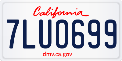 CA license plate 7LUO699