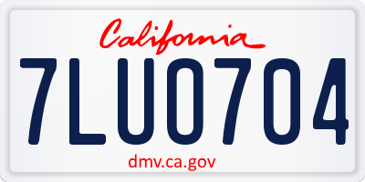 CA license plate 7LUO704