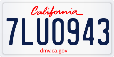 CA license plate 7LUO943