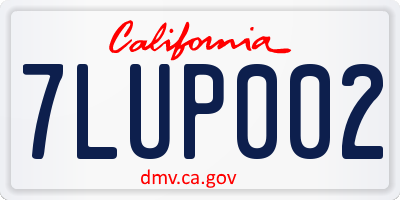 CA license plate 7LUP002