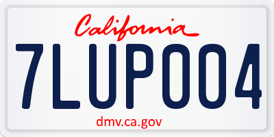 CA license plate 7LUP004