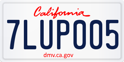 CA license plate 7LUP005