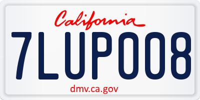 CA license plate 7LUP008