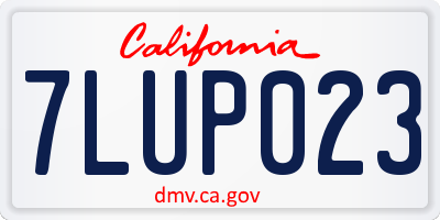 CA license plate 7LUP023