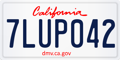 CA license plate 7LUP042
