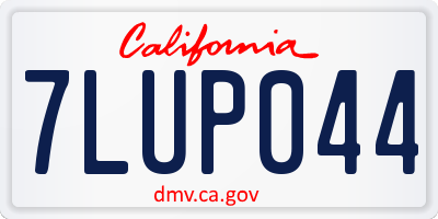 CA license plate 7LUP044