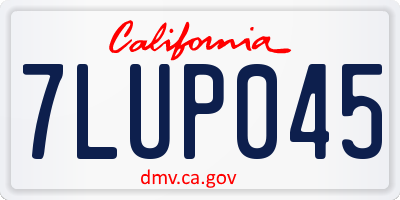 CA license plate 7LUP045