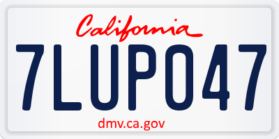 CA license plate 7LUP047