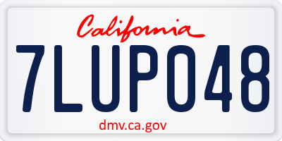 CA license plate 7LUP048