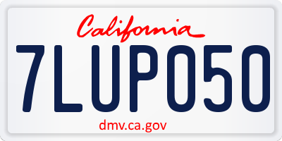 CA license plate 7LUP050