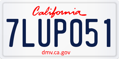 CA license plate 7LUP051