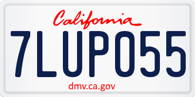 CA license plate 7LUP055