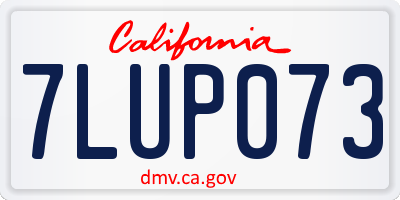 CA license plate 7LUP073