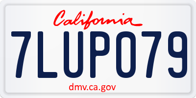 CA license plate 7LUP079