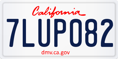 CA license plate 7LUP082