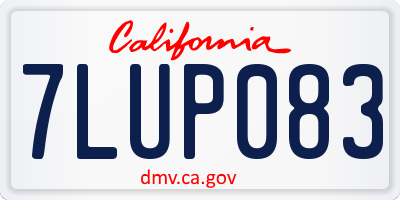 CA license plate 7LUP083