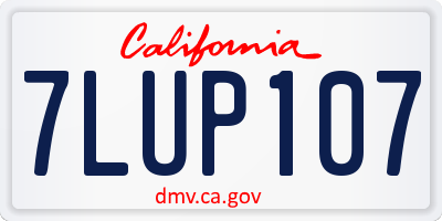 CA license plate 7LUP107