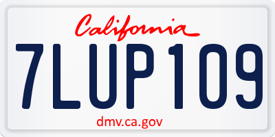 CA license plate 7LUP109