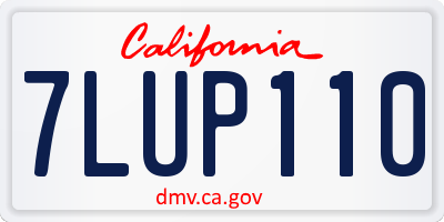 CA license plate 7LUP110