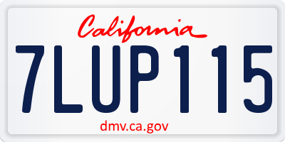 CA license plate 7LUP115