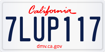 CA license plate 7LUP117