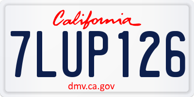 CA license plate 7LUP126