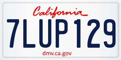 CA license plate 7LUP129