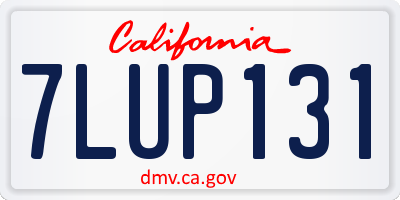 CA license plate 7LUP131