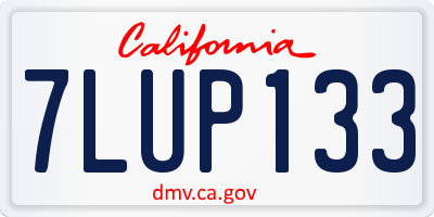 CA license plate 7LUP133