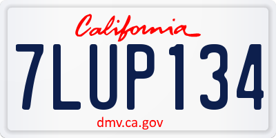 CA license plate 7LUP134