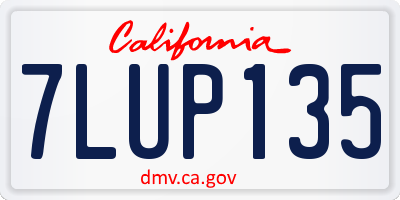 CA license plate 7LUP135