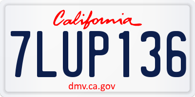 CA license plate 7LUP136