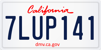 CA license plate 7LUP141