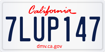 CA license plate 7LUP147