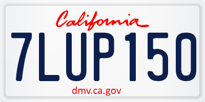 CA license plate 7LUP150