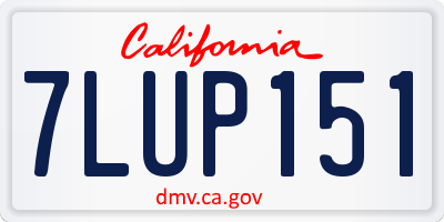 CA license plate 7LUP151