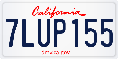 CA license plate 7LUP155