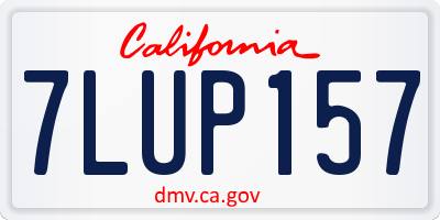 CA license plate 7LUP157
