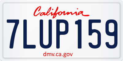 CA license plate 7LUP159