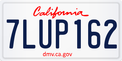 CA license plate 7LUP162