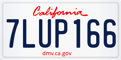 CA license plate 7LUP166