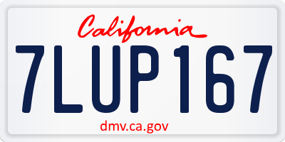 CA license plate 7LUP167