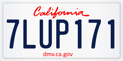 CA license plate 7LUP171